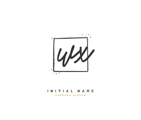 W X WX Beauty vector initial logo, handwriting logo of initial signature, wedding, fashion, jewerly, boutique, floral and botanical with creative template for any company or business.