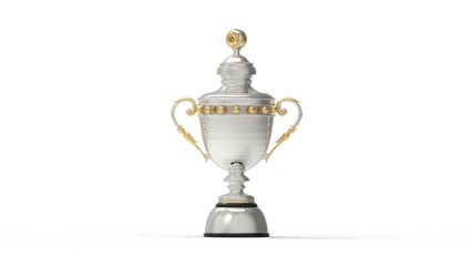 3d rendering of a championship trophy award isolated in studio