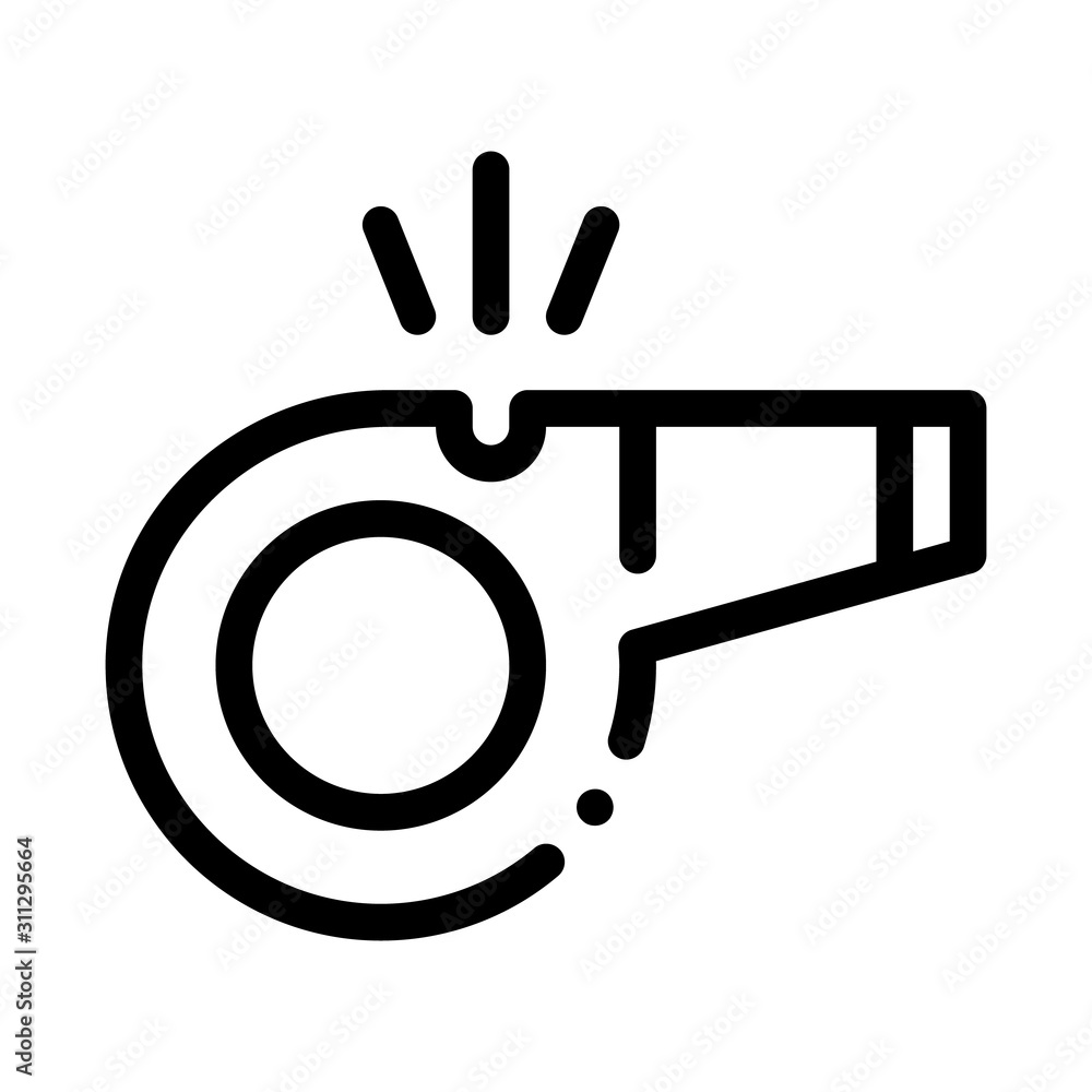 Poster whistle arbitrator tool icon vector. outline whistle arbitrator tool sign. isolated contour symbol i