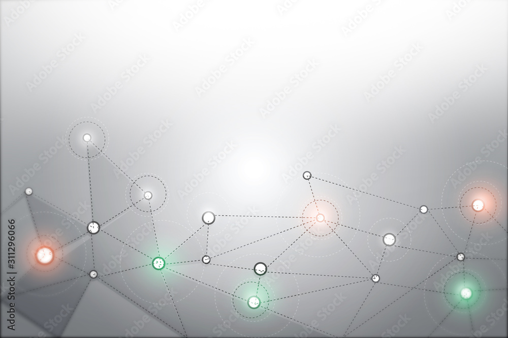 Poster abstract network connection background. digital illustration.