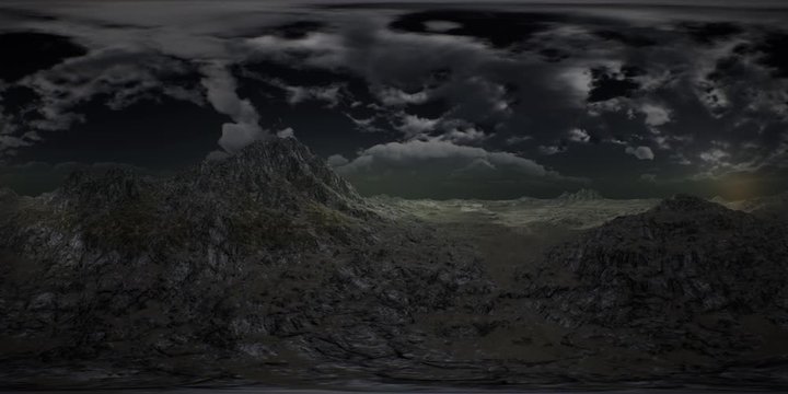 huge dark clouds over the plains of Ranoch Moor in the scottish highlands. vr360 virtual reality