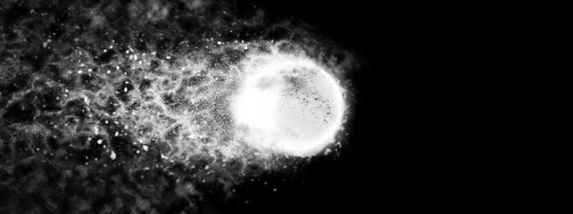 しぶきをあげて移動する球体