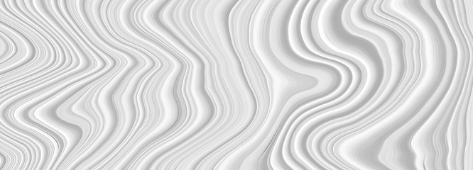 White 3 d background with wave illustration, beautiful bending pattern for web screensaver. Light gray texture with smooth lines for a wedding card. - obrazy, fototapety, plakaty
