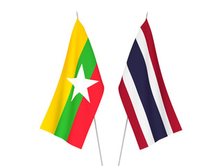 Thailand and Myanmar flags