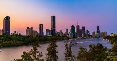Fototapeta premium Sunset over Brisbane, Queensland, Australia