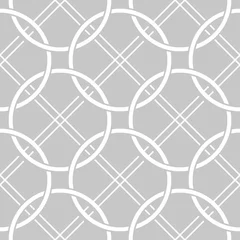 Photo sur Plexiglas Gris Imprimé rond géométrique. Motif blanc sur fond transparent gris