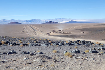 Landscape with volcanos in the Puna de Atacama, Argentina