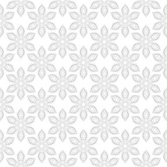 Gray and white seamless print. Geometric pattern in oriental indian style