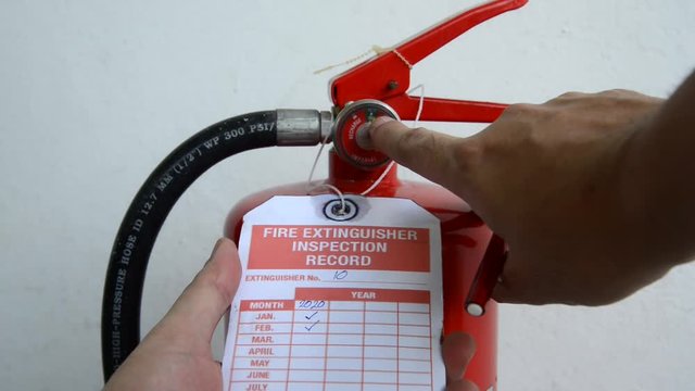 Fire extinguisher monthly check pressure guage