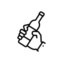 Black line icon for drunkard 