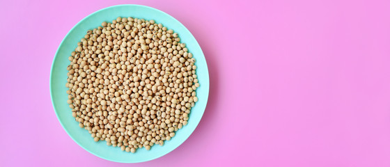 close up of soybeans on the green plate
