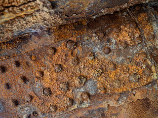 Rusty surface on metal plate