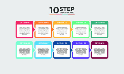 10 step infographic element. Business concept with 4 options and number, steps or processes. data visualization. Vector illustration.