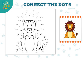 Connect the dots kids game vector illustration