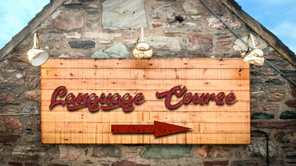 Street Sign to LANGUAGE COURSE