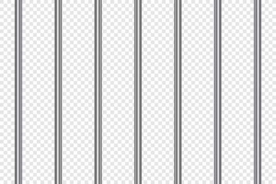 Prison bars realistic. Jail lattice or bars style on isolated background. Vector illustration.