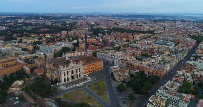 Rome Drone Aerial Helicopter Basilica di San Giovanni in Laterano Colosseum Flight Birds Eye View Tour Tourist Destination Roman Architecture Empire
