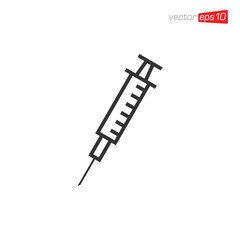 Syringe Medical Icon Design Vector