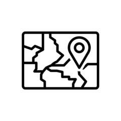 Black line icon for whereabouts 