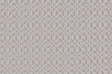 Wall background with Arab style pattern. Geometric texture of the Arabic white ceiling house.