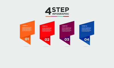 4 step infographic element. Business concept with 4 options and number, steps or processes. data visualization. Vector illustration.