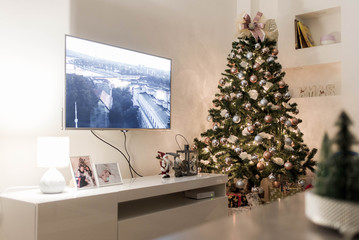 christmas tree in living room