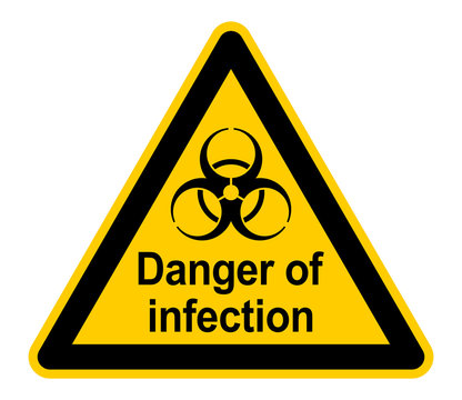 wso453 WarnSchildOrange - Warnschild / Warnzeichen - english text - Danger of infection. (biohazard) - warning danger of infection - xxl g8829