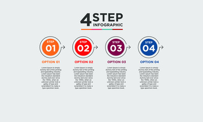 4 step circle infographic element. Business concept with 4 options and number, steps or processes. data visualization. Vector illustration.