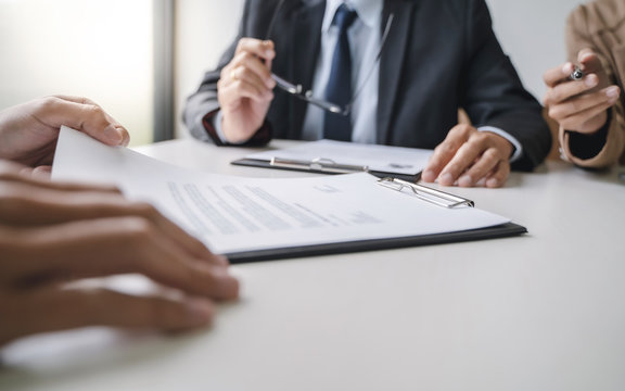 Job interview with human resource manager in office, Recruitment concept.