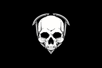 simple skull vector crest logo template