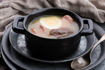 The sour soup made of rye flour