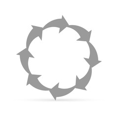 Circle arrow icon. Symbol isolated on white. Vector illustration