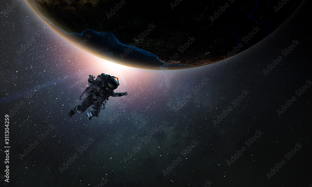 Canvas Prints exploring outer space. mixed media