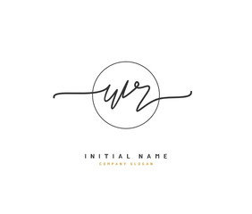 W R WR Beauty vector initial logo, handwriting logo of initial signature, wedding, fashion, jewerly, boutique, floral and botanical with creative template for any company or business.