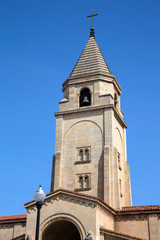 Fototapeta na wymiar St Peters Church Tower, Gijon, Asturias