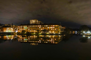 Fototapeta premium Stockholm, Sweden The island of Reimersholme at night.