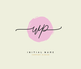W P WP Beauty vector initial logo, handwriting logo of initial signature, wedding, fashion, jewerly, boutique, floral and botanical with creative template for any company or business.