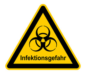 wso454 WarnSchildOrange - Warnschild / Warnzeichen - german text - Infektionsgefahr: (Ansteckungsgefährliche Stoffe / Biogefährdung) - Warnung vor Infektionsgefahr - xxl g8830