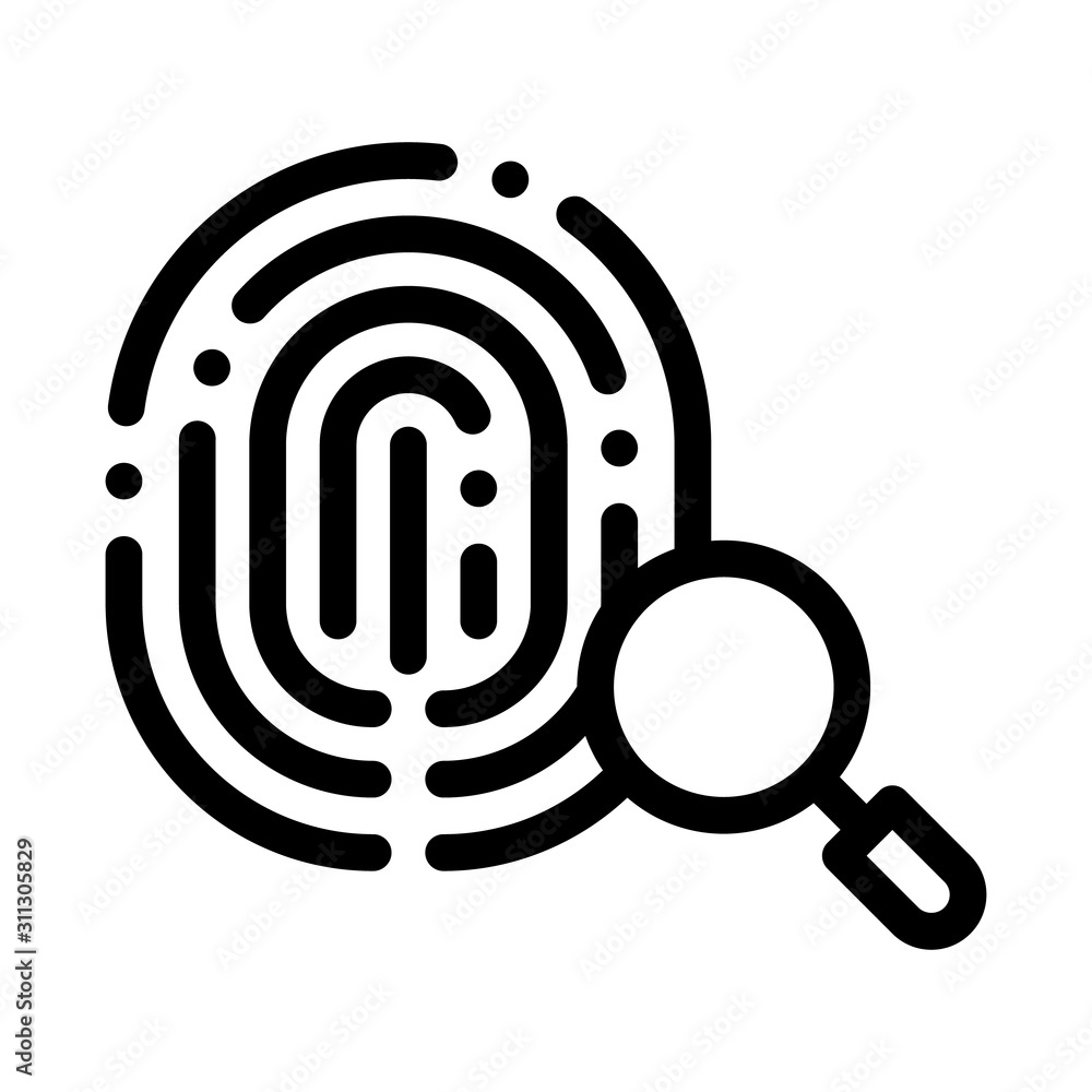 Poster dactylogram fingerprint icon vector. outline dactylogram fingerprint sign. isolated contour symbol i