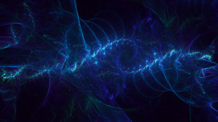 3D rendering abstract blue fractal light background