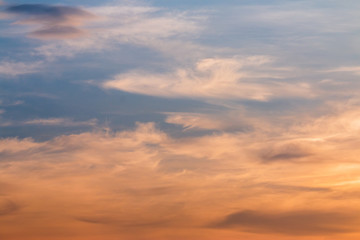 colorful dramatic sky with cloud at sunset