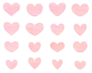 くすみピンクの大人っぽいハートのイラストセット