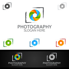 Abstract Camera Photography Logo Icon Vector Design Template