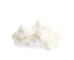 Tasty fresh pop corn isolated on white