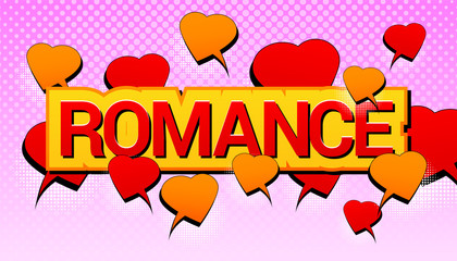 Comic amorous romantic concept