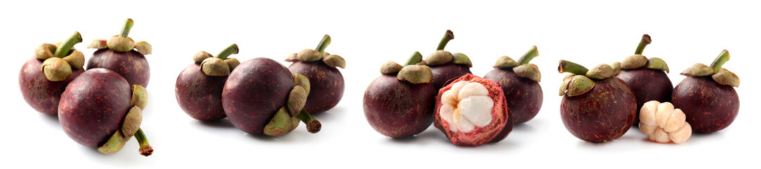 Tasty mangosteen fruit on white background