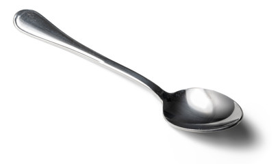 Stainless cutlery spoon isolated on white background