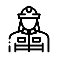 Firefighter Silhouette Icon Vector. Outline Firefighter Silhouette Sign. Isolated Contour Symbol Illustration