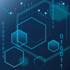 technological background in the style of bee honeycombs