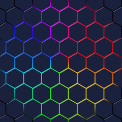 Obraz premium technological background in the style of bee honeycombs